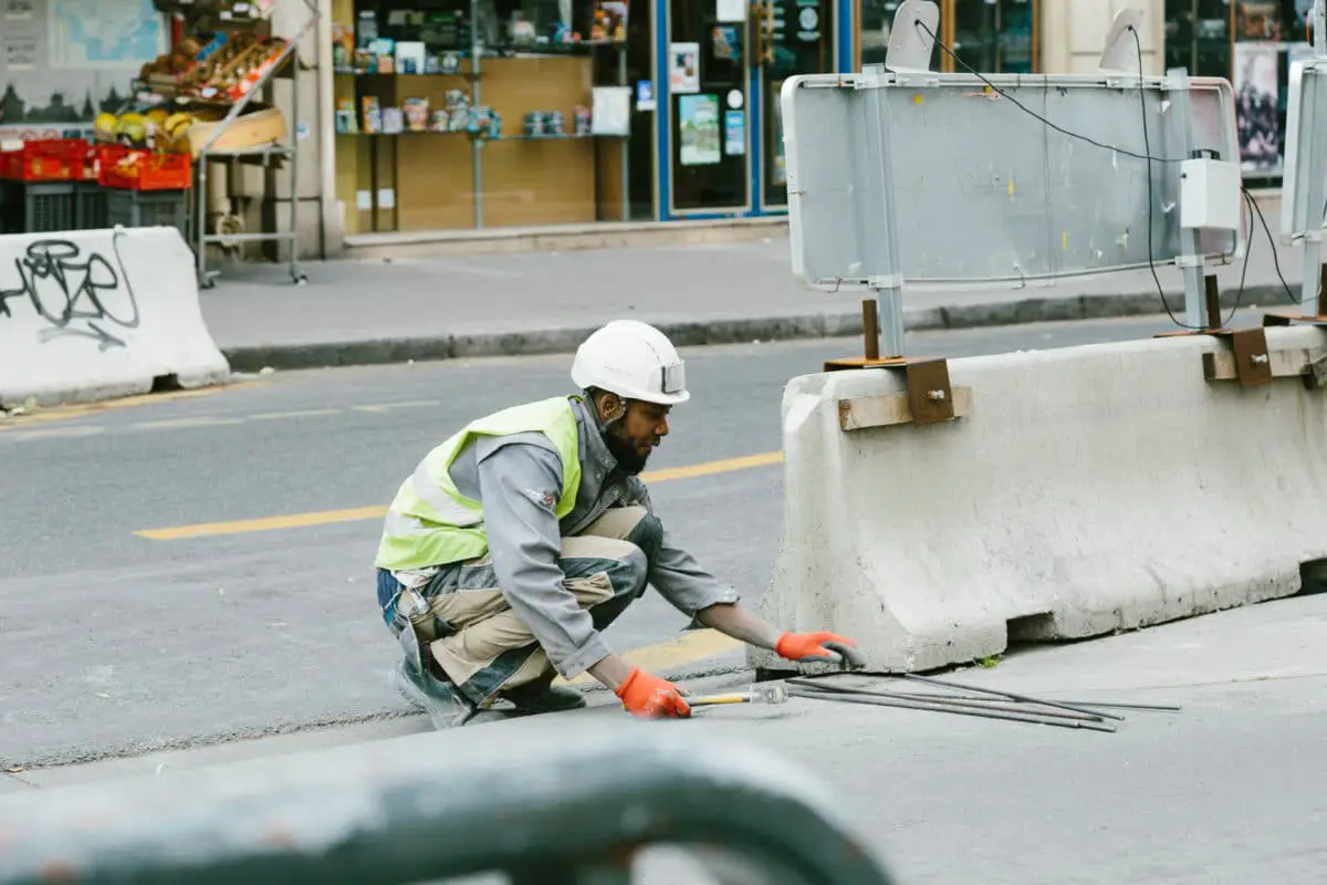 Road Worker in Safety Vest