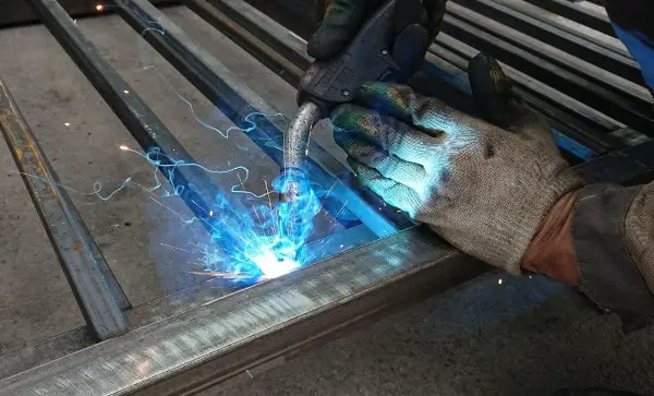 MIG welding steel gate