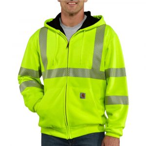 Carhartt Men's 4X-Large Brite Lime Polyester High Visibility Zip-Front Class 3 Thermal Sweatshirt