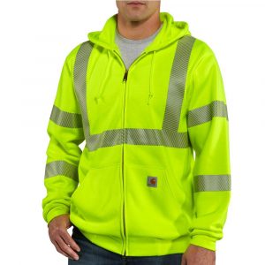 Carhartt Men's Tall 2X-Large Brite Lime Polyester High Visibility Zip-Front Class 3 Sweatshirt