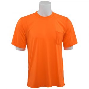 ERB petite 9601 Men's MD Hi Viz Orange Non-ANSI Short SleevePoly Jersey T-Shirt, High Visibility Orange