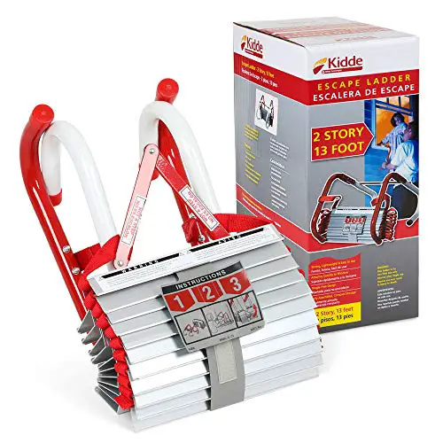 Kidde 468193 KL-2S, 2 Story Fire Escape Ladder with Anti-Slip Rungs, 13-Foot
