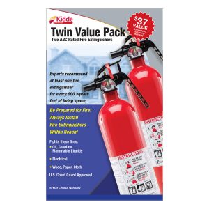 Kidde Twin Pack Fire Extinguisher Rated 1A10BC