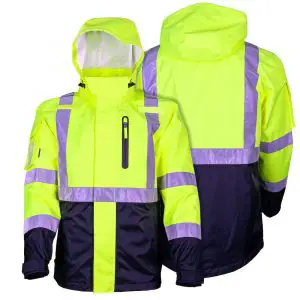 MOBILE WARMING High Visibility Heated Waterproof Jacket with Rechargeable Lithium-Ion Battery Included, Hi-Vis