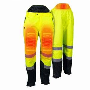 MOBILE WARMING High Visibility Heated Waterproof Pants with 7.4-Volt Rechargeable Lithium-Ion Battery Included, Hi-Vis