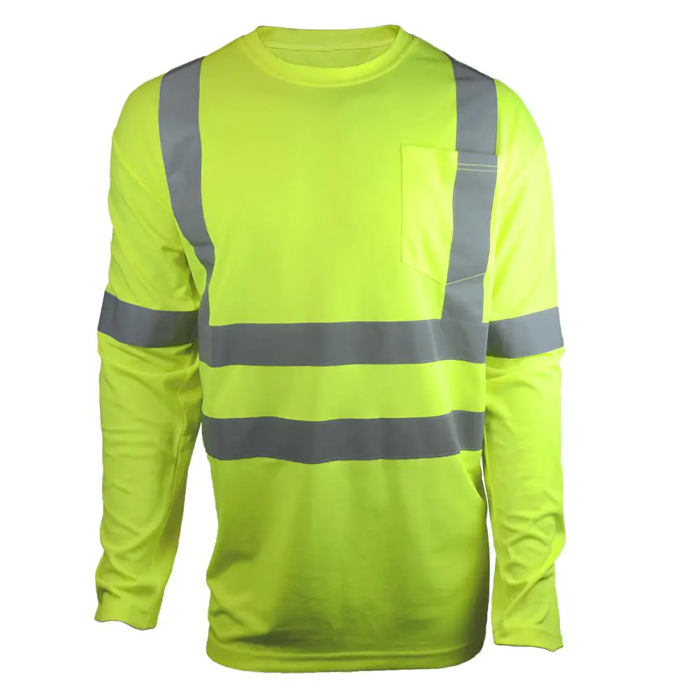 West Chester Men's ANSI Class 3 Large Hi-Visibility Long Sleeve Shirt ...