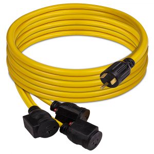 Heavy Duty TT-30P to (3)5-20R Portable Generator 25' Power Cord