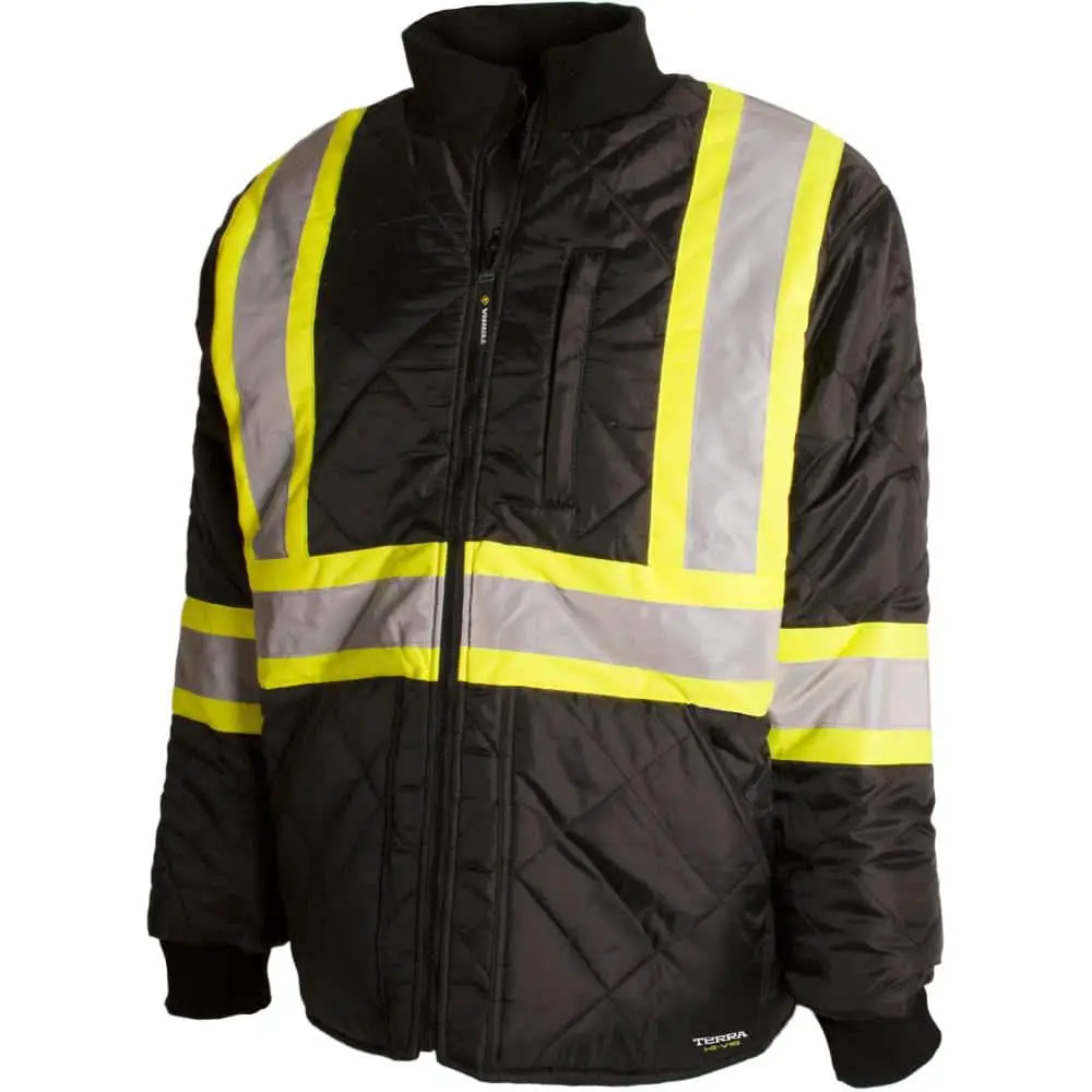 Men's Large Black High-Visibility Quilted and Lined Reflective Safety ...